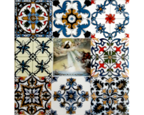 Azulejo decorado Multi-padrão Nossa Senhora da Nazaré 15X15 Cm