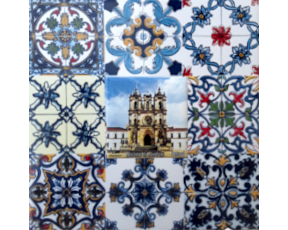 Azulejo decorado Multi-padrão Mosteiro de Alcobaça 15X15 Cm