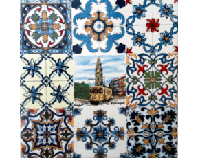 Azulejo decorado Multi-padrão Porto 15X15 Cm
