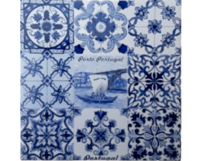 Azulejo decorado Multi-padrão Porto Wine 15X15 Cm