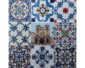 Azulejo decorado Multi-padrão Sé de Braga 15X15 Cm