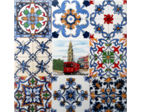 Azulejo decorado Multi-padrão Porto  15X15 Cm