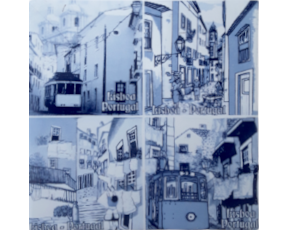 Azulejo decorado Lisboa  15X15 Cm