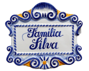 Placa de Família em faiança Silva