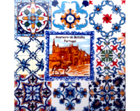 Azulejo decorado Multi-padrão Mosteiro da Batalha  15X15 Cm