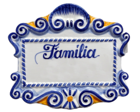 Placa de Família em faiança Personalizada 