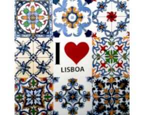 Azulejo decorado Multi-padrão I Love Lisboa 15X15 Cm