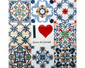 Azulejo decorado Multi-padrão I Love Serra da Estrela  15X15 Cm