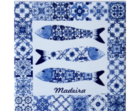 Azulejo decorado Multi-padrão Sardinhas 15X15Cm