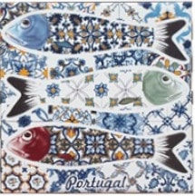 Azulejo decorado Sardinhas 33 7.5x7.5cm