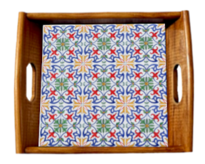Tabuleiro asa lisa envernizado Padrão 89  15x15 cm