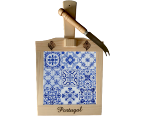 Tábua de Queijo Multi-padrão 34 azul  15x15 cm