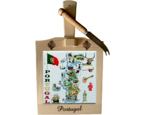 Tábua de Queijo Mapa de Portugal 15x15 cm