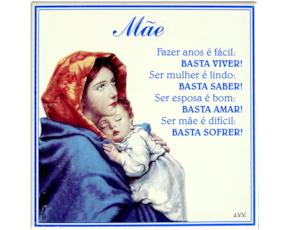 Azulejo decorado Mãe 15cmX15cm
