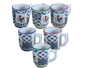 Caneca decorada com asa multi-padrão Galo de Barcelos