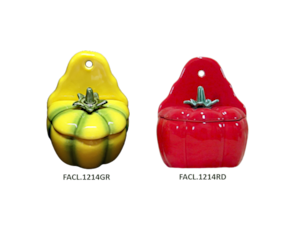 Saleiro em faiança formato tomate
