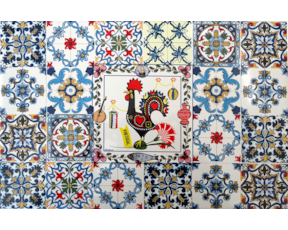 Azulejo decorado Multi-Padrão Galo de Barcelos 20x30cm